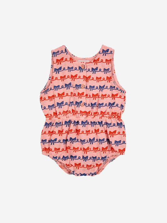 BABY RIBBON BOW ALL OVER WOVEN ROMPER | BOBO CHOSES