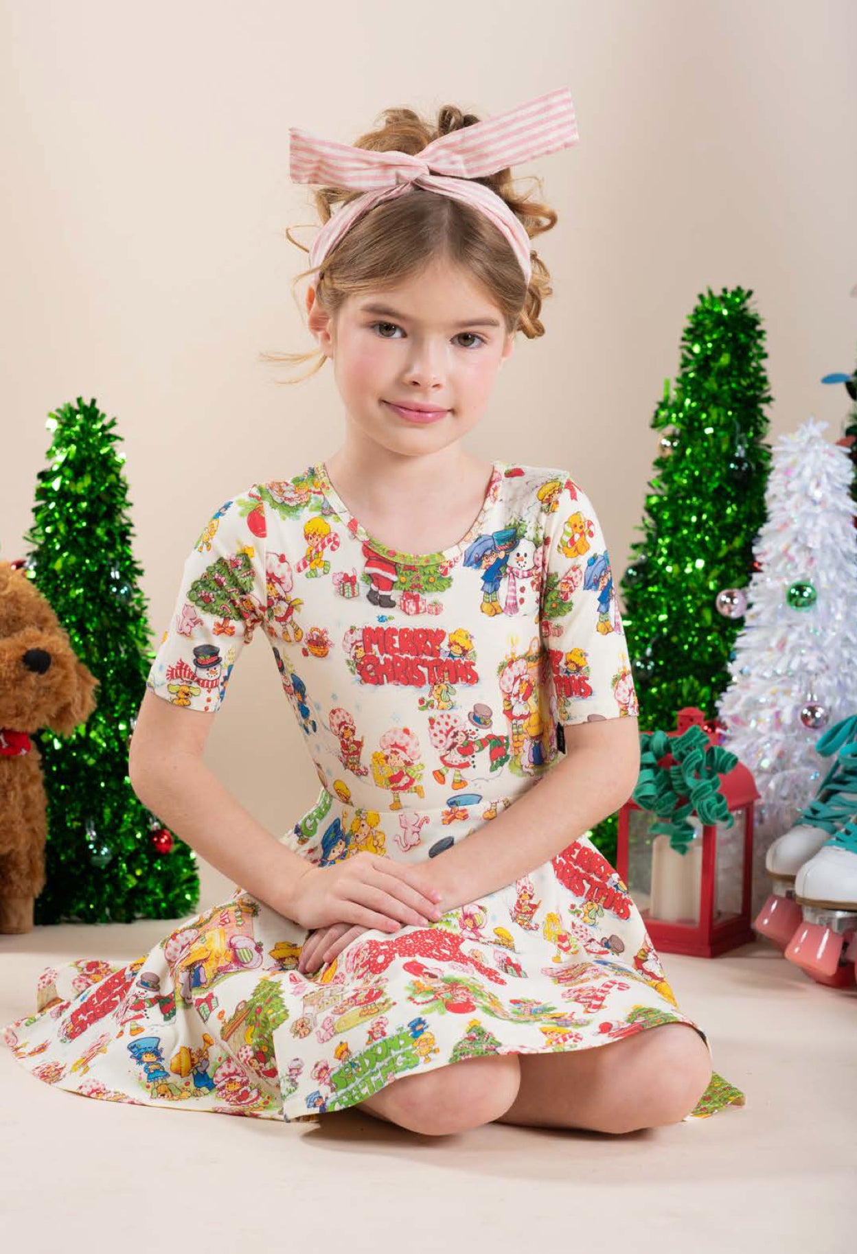 STRAWBERRY CHRISTMAS CHEER MABEL DRESS || ROCK YOUR BABY