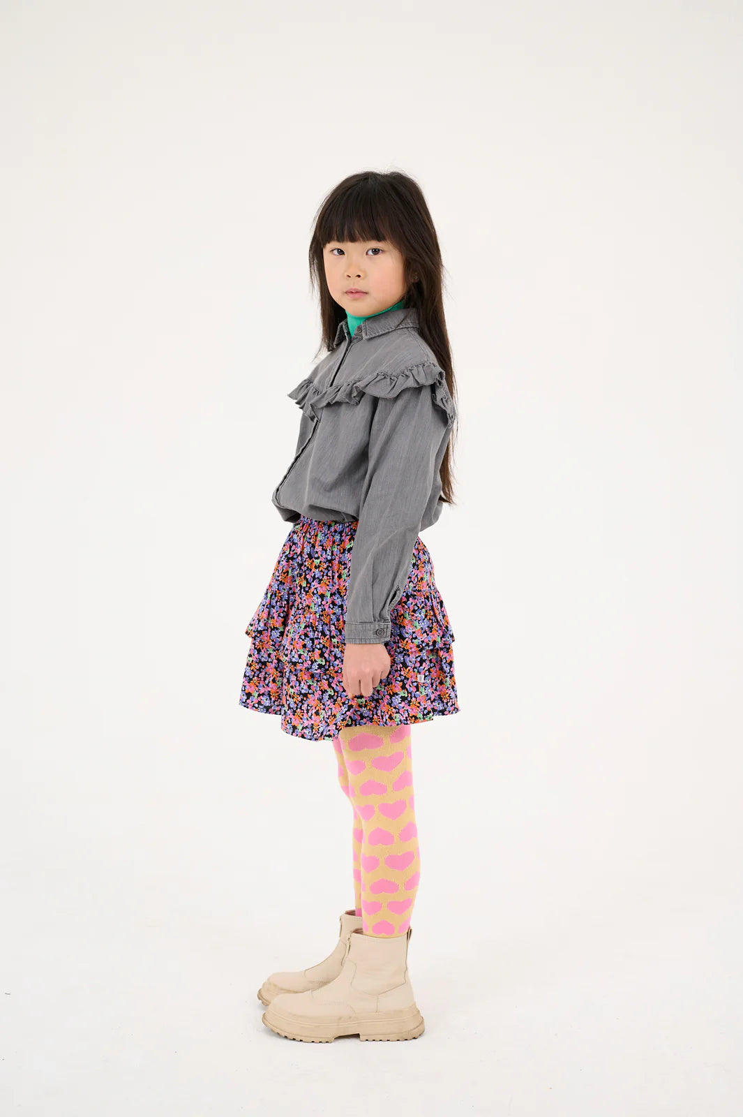 POET RUFFLE SKIRT - FLORAL MULTIPOP || REPOSE AMS