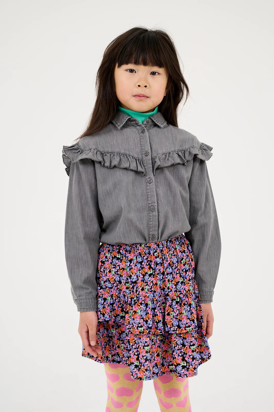 POET RUFFLE SKIRT - FLORAL MULTIPOP || REPOSE AMS
