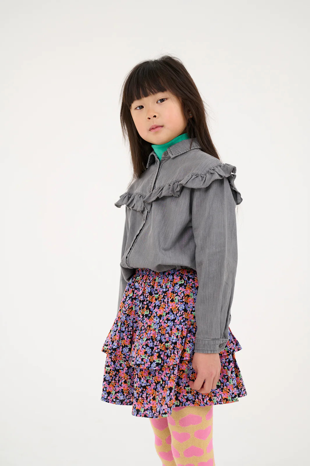 POET RUFFLE SKIRT - FLORAL MULTIPOP || REPOSE AMS