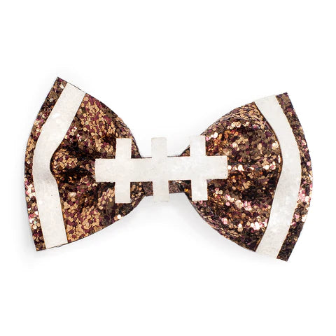 FOOTBALL GLITTER BOW || SWEET WINK