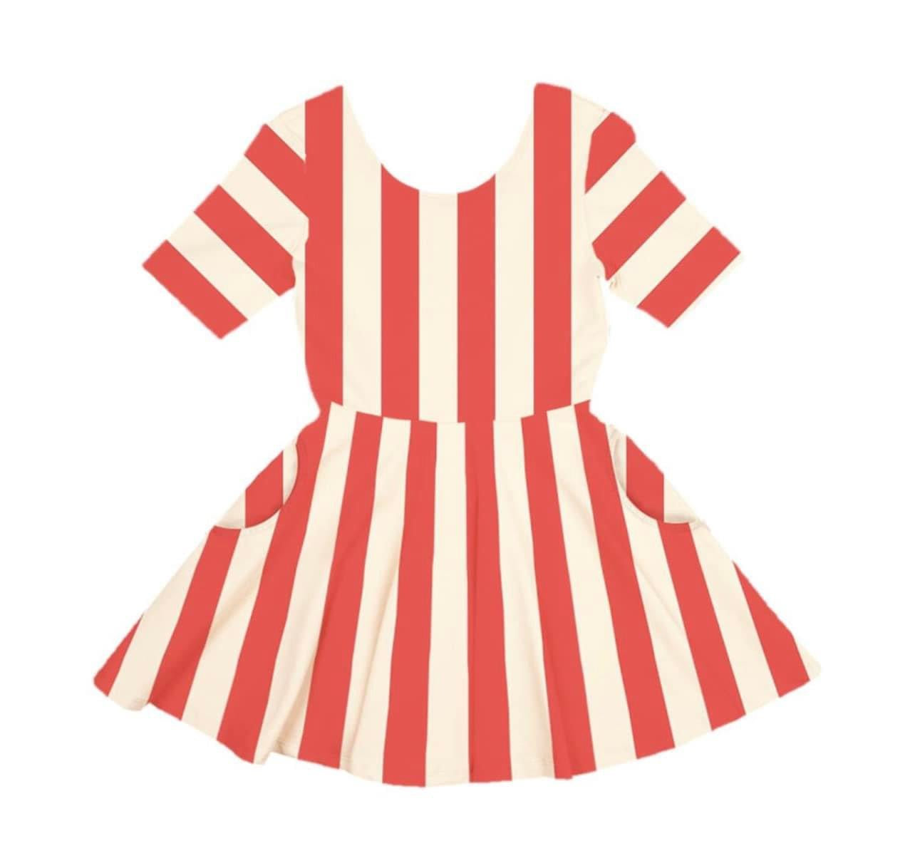 CHRISTMAS STRIPE MABEL DRESS || ROCK YOUR BABY