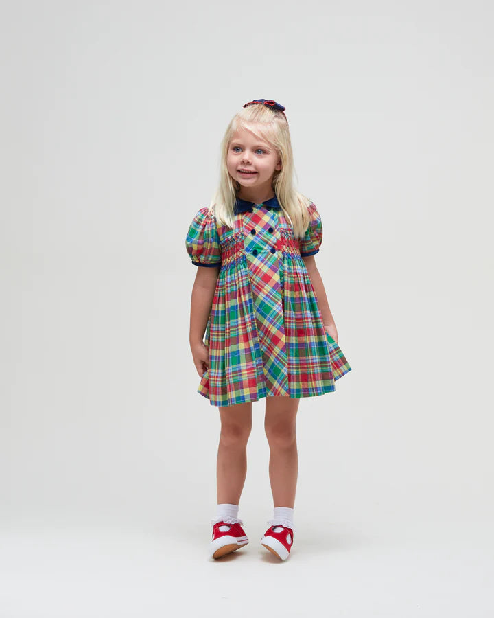 PIPER SMOCKED DRESS IN PLAYGROUND PLAID || NANDUCKET