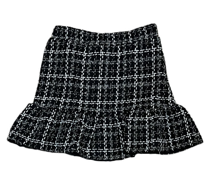 BLACK & SILVER TWEED SKIRT