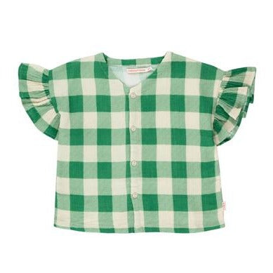 BIG CHECK FRILLS SHIRT || TINY COTTONS