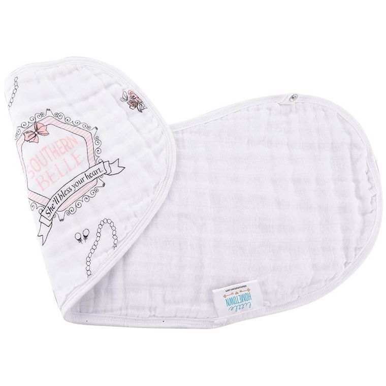 2-in-1 Burp Cloth and Bib: Southern Belle