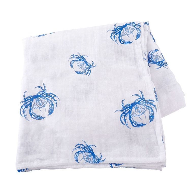 Blue Crab Baby Muslin Swaddle Blanket
