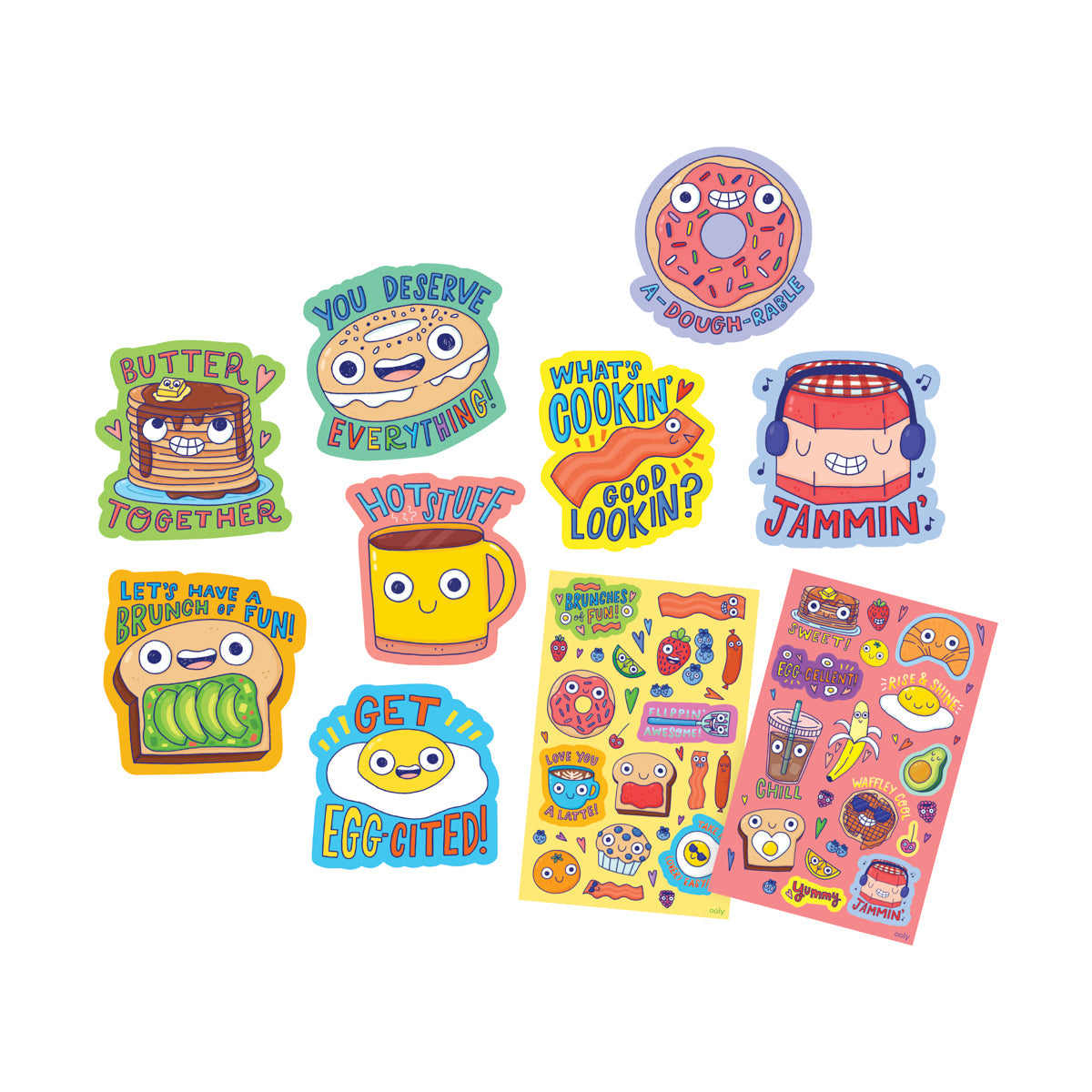 Scented Scratch Stickers : Brunch Buddies (2 Sticker Sheets + 8 Jumbo Stickers)