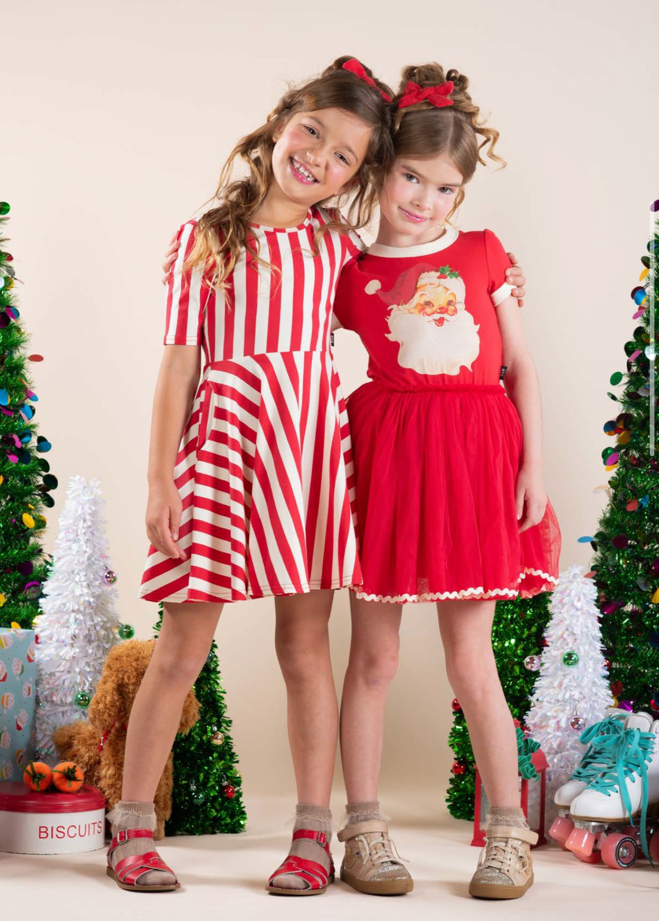 CHRISTMAS STRIPE MABEL DRESS || ROCK YOUR BABY