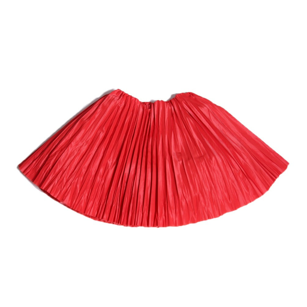 CRUSH PLEATED TWIRL SKIRT - RED || TIA CIBANI