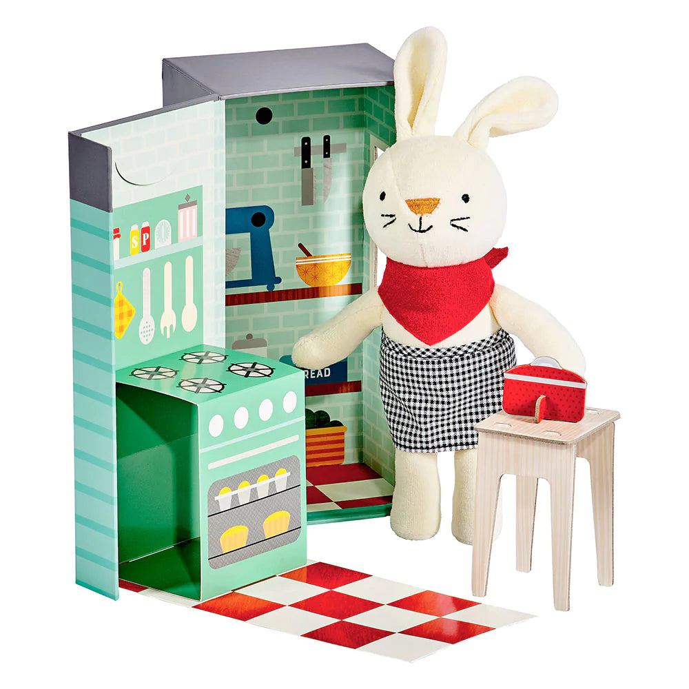 RUBIE THE RABBIT IN THE KITCHEN PLAYSET