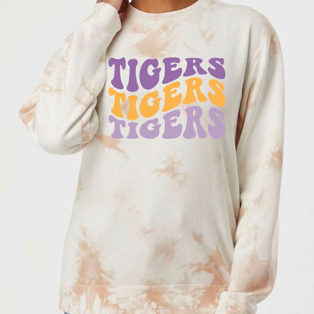 TIGERS REPEAT TIE DYE PULLOVER