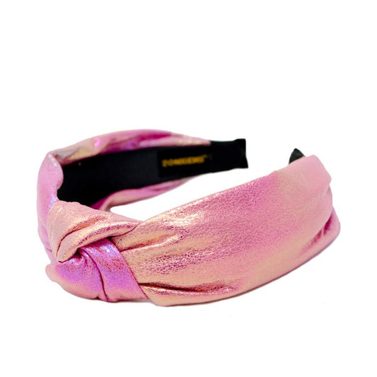 Shiny Rainbow Knot Headband - Pink or White