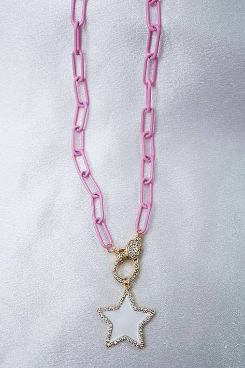 Baby Pink Star Clasp Necklace