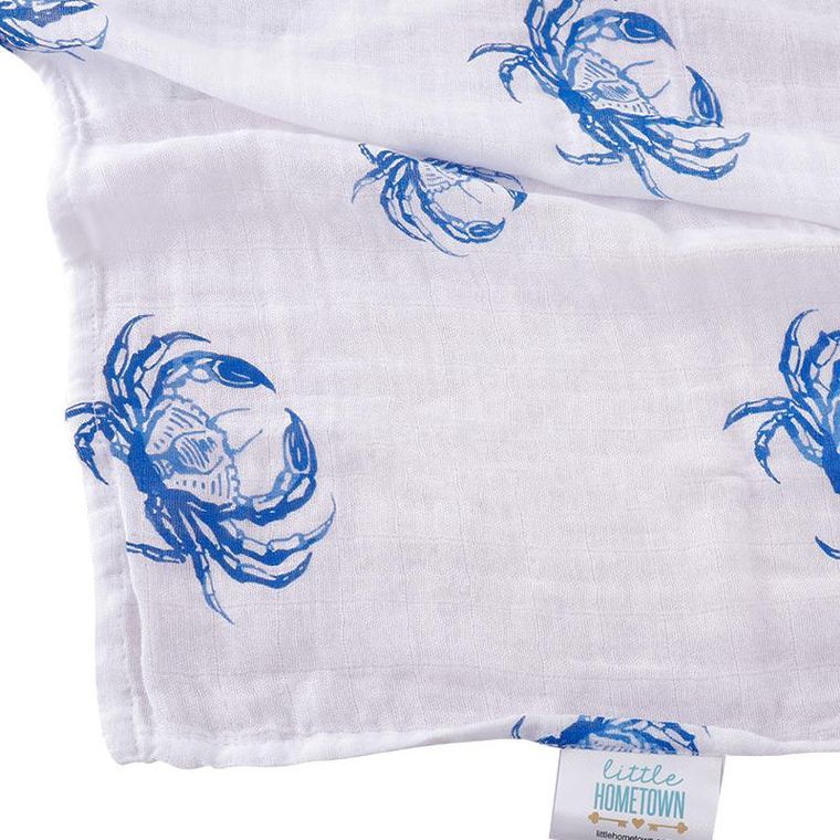Blue Crab Baby Muslin Swaddle Blanket