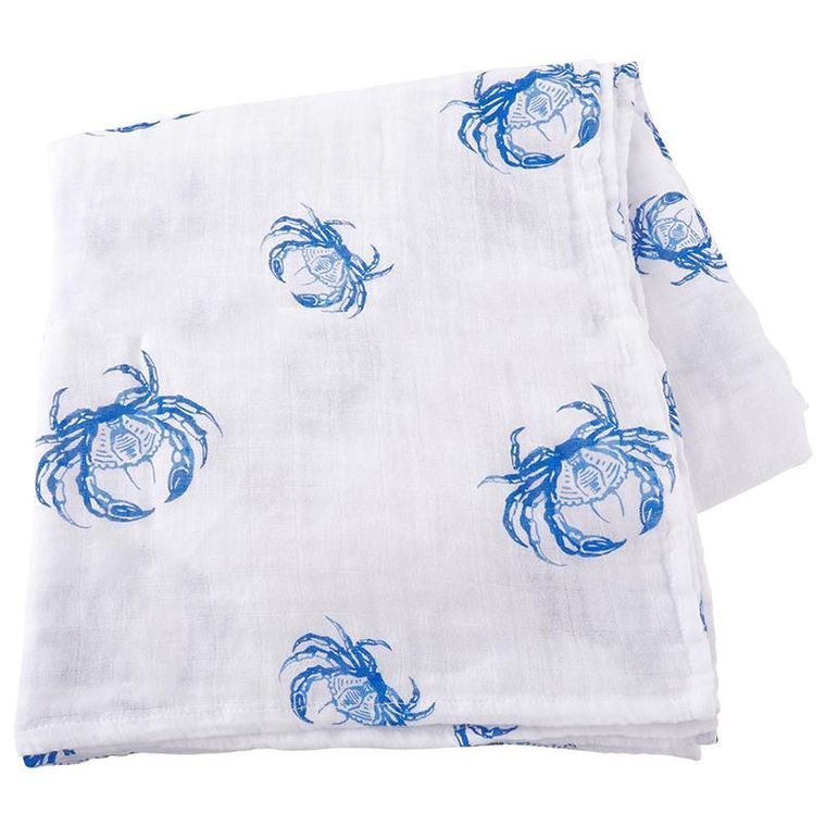 Blue Crab Baby Muslin Swaddle Blanket